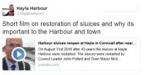 Short film on restoration of sluices and why its important to the Harbour and town