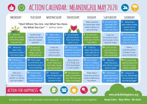 Action for Happiness Meaningful May Calendar