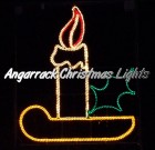 Angarrack Christmas Lights - Candle with holder and holly