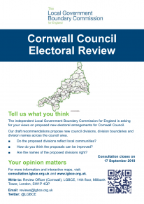 Cornwall Council Electoral Review - Tell us what you think - The independent Local Government Boundary Commission Cornwall Council Electoral Review - Tell us what you think - The independent Local Government Boundary Commission