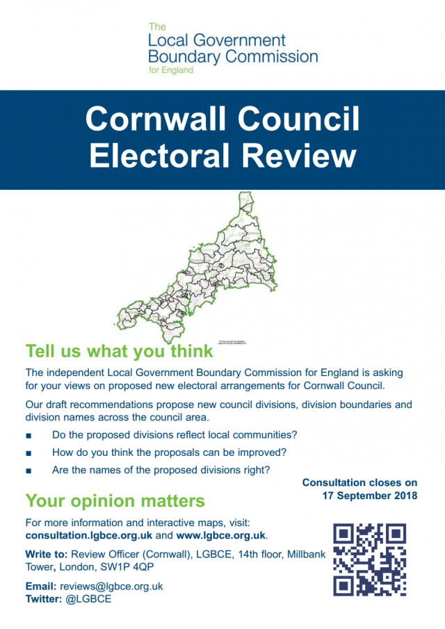 Cornwall Council Electoral Review - Tell us what you think - The independent Local Government Boundary Commission Cornwall Council Electoral Review - Tell us what you think - The independent Local Government Boundary Commission