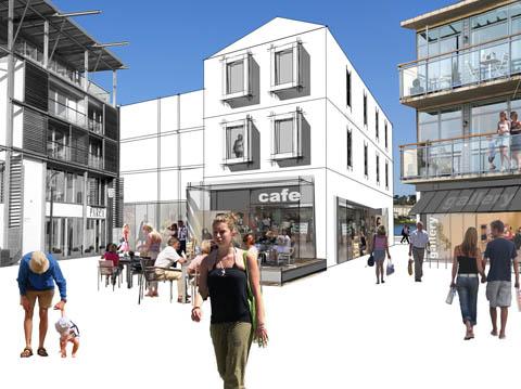 Sketch of quayside area